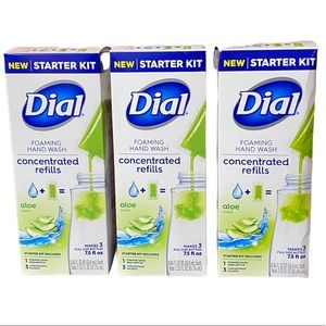 Bundle of  3 Dial Foaming Hand Washing Concentrated Refills Starter Kits Aloe